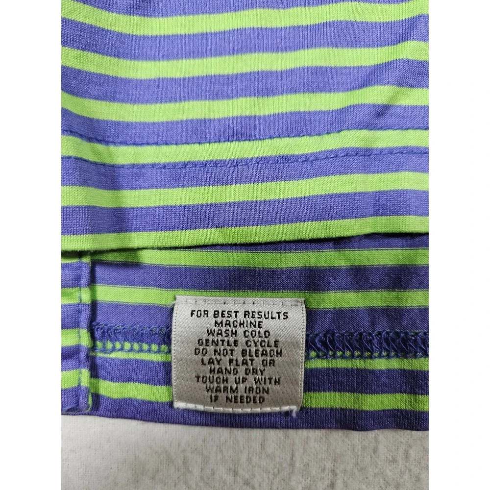 Peter Millar Men M 2015 US Open Chambers Bay Polo Shirt Purple Lime Green Stripe